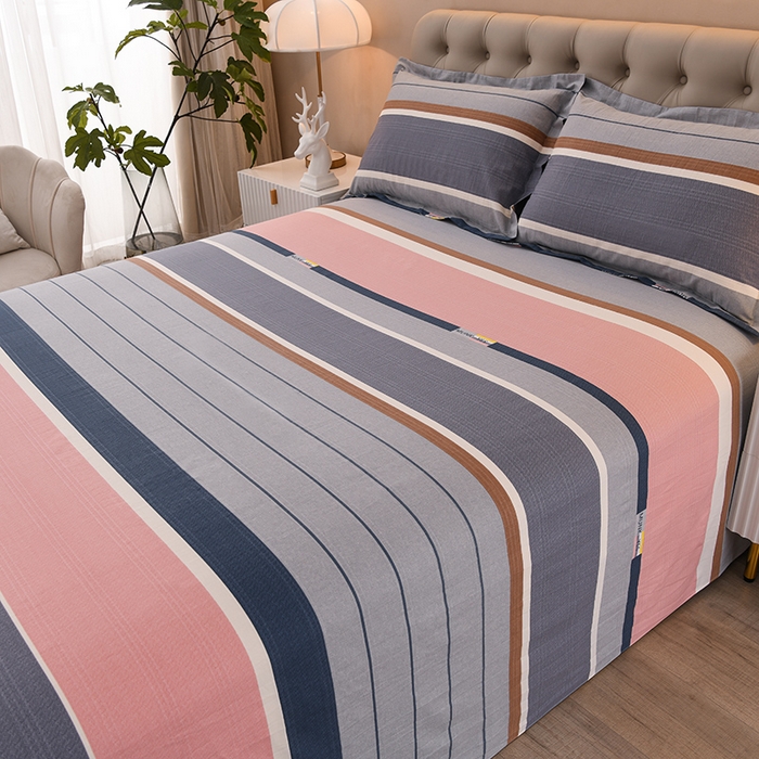 91家纺网 家纺一手货源 找家纺 润淳家居 2025新款老粗布三件套及单品 条致 粉