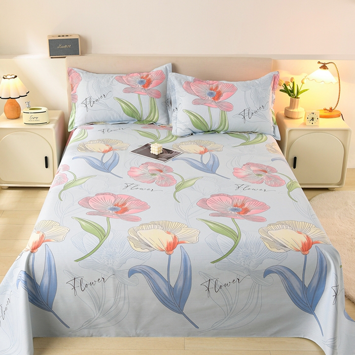 91家纺网 家纺一手货源 找家纺 润淳家居 2025新款老粗布三件套及单品 花伊曼 蓝