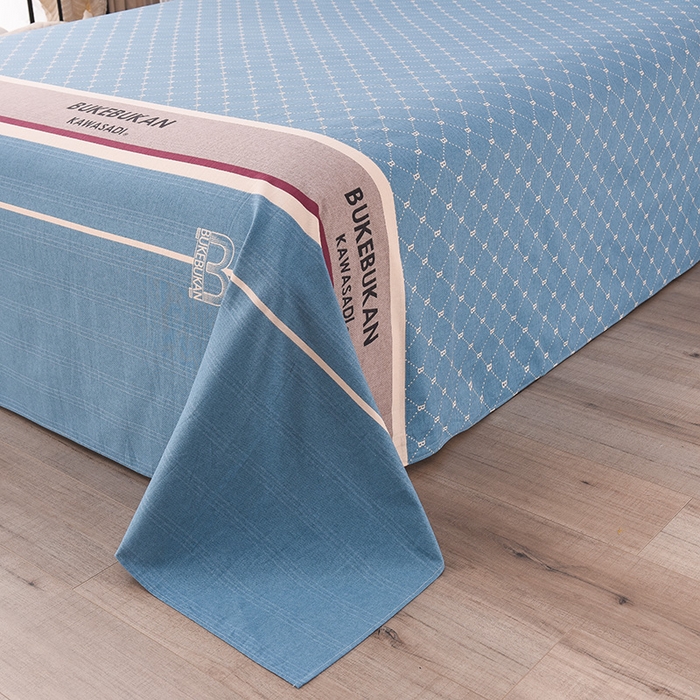 91家纺网 家纺一手货源 找家纺 润淳家居 2025新款老粗布三件套及单品 罗曼蒂克 蓝