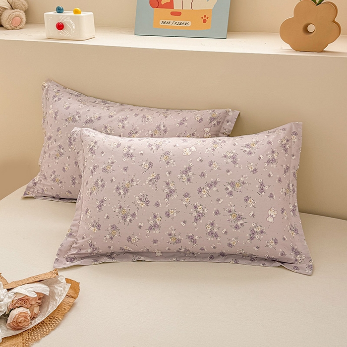 91家纺网 家纺一手货源 找家纺 绵庭家纺 2025新款12868全棉套件单品系列二四件套 雅园漫游-紫