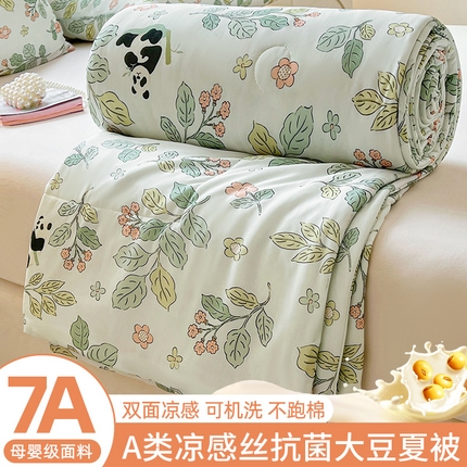 欢乐季  2025新款7A抗菌凉感丝大豆夏被 绮梦花间