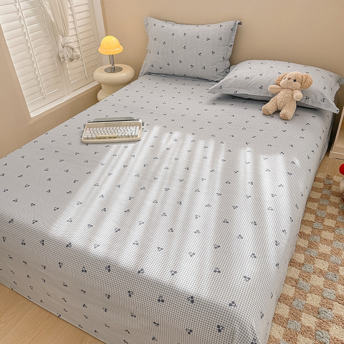 91家纺网 家纺一手货源 找家纺 绵庭家纺 2025新款12868全棉套件单品系列二单床单 樱姿-灰