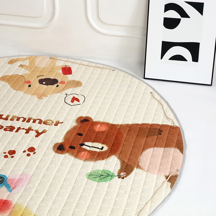 91家纺网 家纺一手货源 找家纺 沁童 收纳垫直径1.5m 动物派对