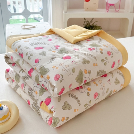 宜梦家居【需要买家秀请联系老板】 2025新款双面纯棉夏被夏凉被系列 爱的莓莉