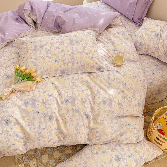 91家纺网 家纺一手货源 找家纺 绵庭家纺 2025新款12868全棉套件单品系列二四件套 香颂蝶舞