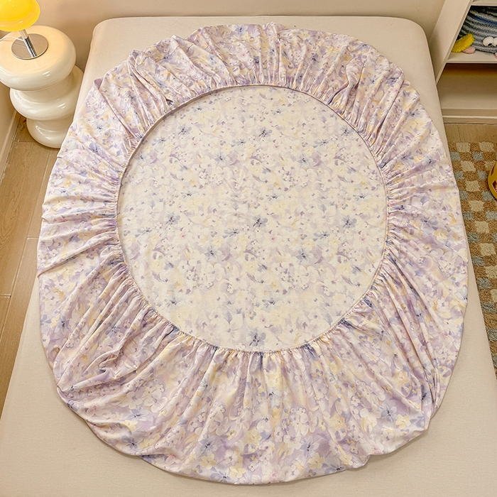 91家纺网 家纺一手货源 找家纺 2025新款12868全棉套件单品系列二单床笠 香颂蝶舞