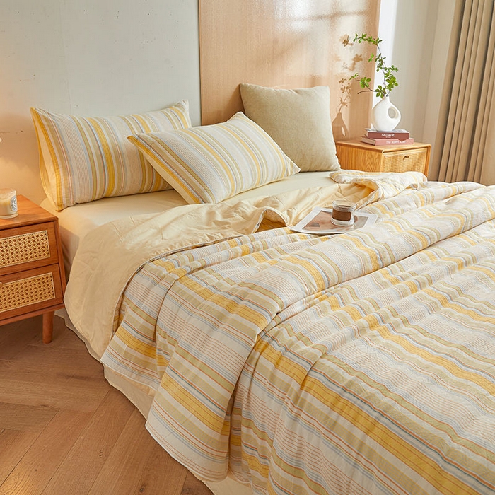 91家纺网 家纺一手货源 找家纺 （总）金喜2025 全棉夏被四件套新疆棉花被全棉床单床笠春秋被-棉花被四件套系列