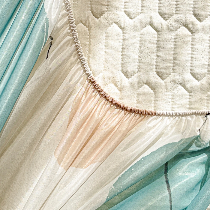 91家纺网 家纺一手货源 找家纺 富馨莱 2025新款A类凉感丝空气纤维凉席床笠款 幻影