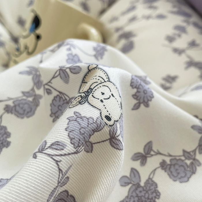 91家纺网 家纺一手货源 找家纺 汣沐生活 2025新款针织棉印花款四件套 梦栀子