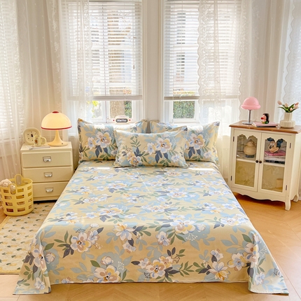 91家纺网 家纺一手货源 找家纺 （总）世爵2025春夏新款全棉纯棉印花系列单床单 床单单件