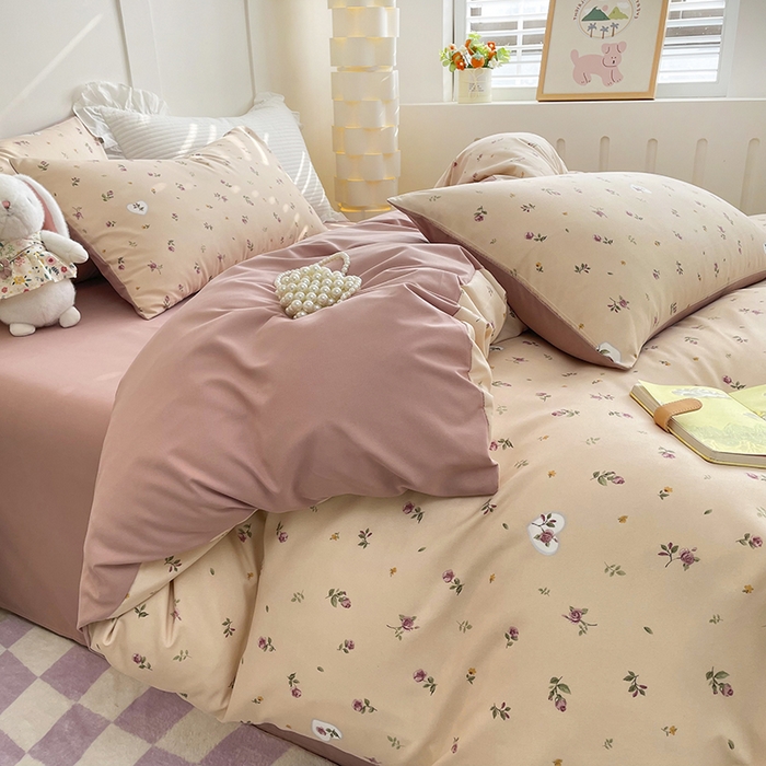 91家纺网 家纺一手货源 找家纺 汣沐生活 2025新款针织棉印花款四件套 舒雅