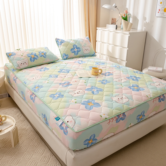 91家纺网 家纺一手货源 找家纺 云玲时尚 2025新款三防磨毛防水夹棉单人枕套 甜蜜Q仔