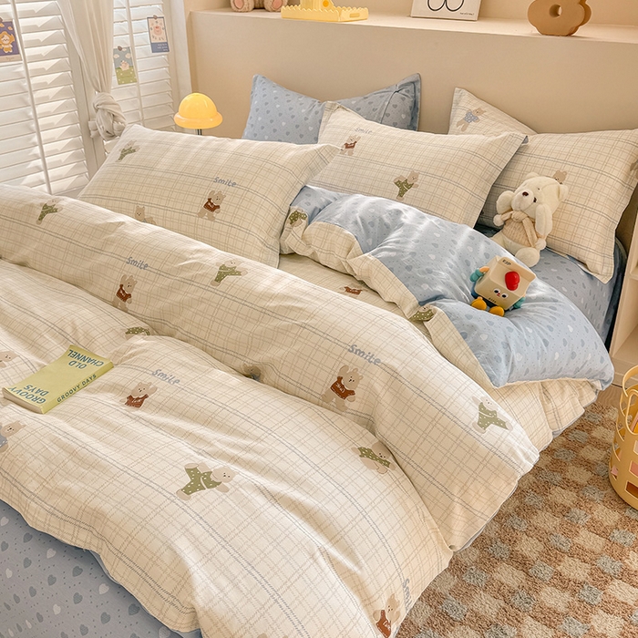 91家纺网 家纺一手货源 找家纺 绵庭家纺 2025新款12868全棉套件单品系列二四件套 比利熊