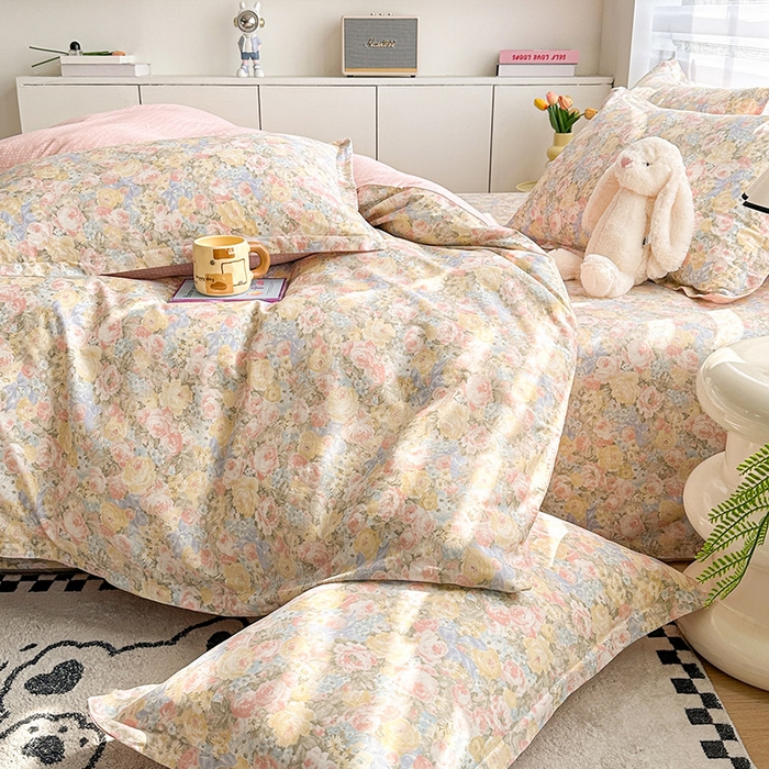 91家纺网 家纺一手货源 找家纺 绵庭家纺 2025新款12868全棉套件单品系列二四件套 暖阳绿意