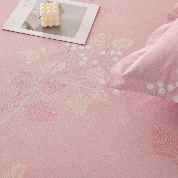 91家纺网 家纺一手货源 找家纺 润淳家居 2025新款老粗布三件套及单品 树影爱恋 粉