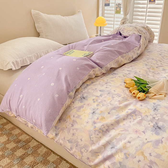 91家纺网 家纺一手货源 找家纺 绵庭家纺 2025新款12868全棉套件单品系列二单被套 香颂蝶舞