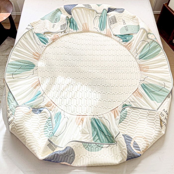 91家纺网 家纺一手货源 找家纺 富馨莱 2025新款A类凉感丝空气纤维凉席床笠款 幻影