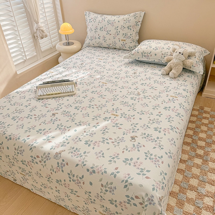 91家纺网 家纺一手货源 找家纺 绵庭家纺 2025新款12868全棉套件单品系列二单床单 温暖思绪