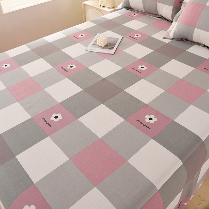 91家纺网 家纺一手货源 找家纺 润淳家居 2025新款老粗布三件套及单品 花格情 粉