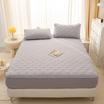 云玲时尚 2025新款三防磨毛防水夹棉单人枕套 浅灰