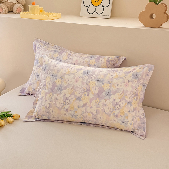 91家纺网 家纺一手货源 找家纺 绵庭家纺 2025新款12868全棉套件单品系列二单枕套 香颂蝶舞