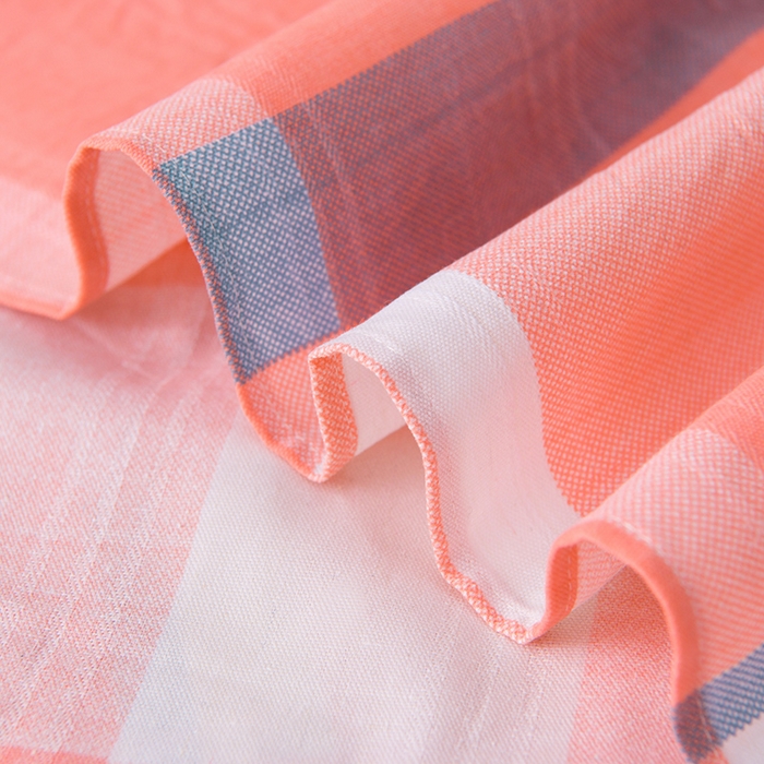 91家纺网 家纺一手货源 找家纺 润淳家居 2025新款老粗布三件套及单品 清意格 桔