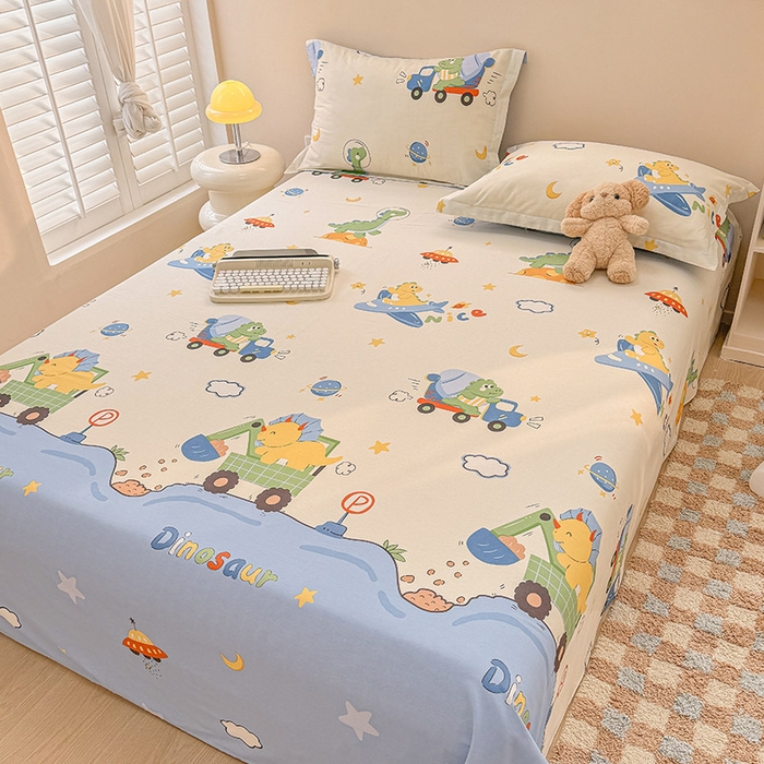 91家纺网 家纺一手货源 找家纺 绵庭家纺 2025新款12868全棉套件单品系列二单床单 太空旅行