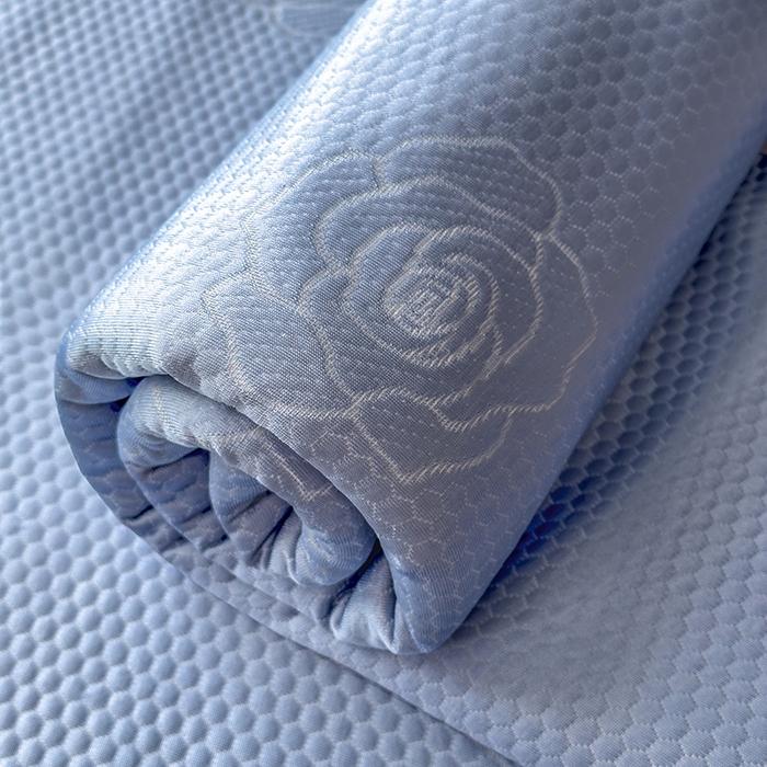 91家纺网 家纺一手货源 找家纺 欧邦 2025新款A类3D提花冰豆豆床笠款凉席 床笠款-蓝灰