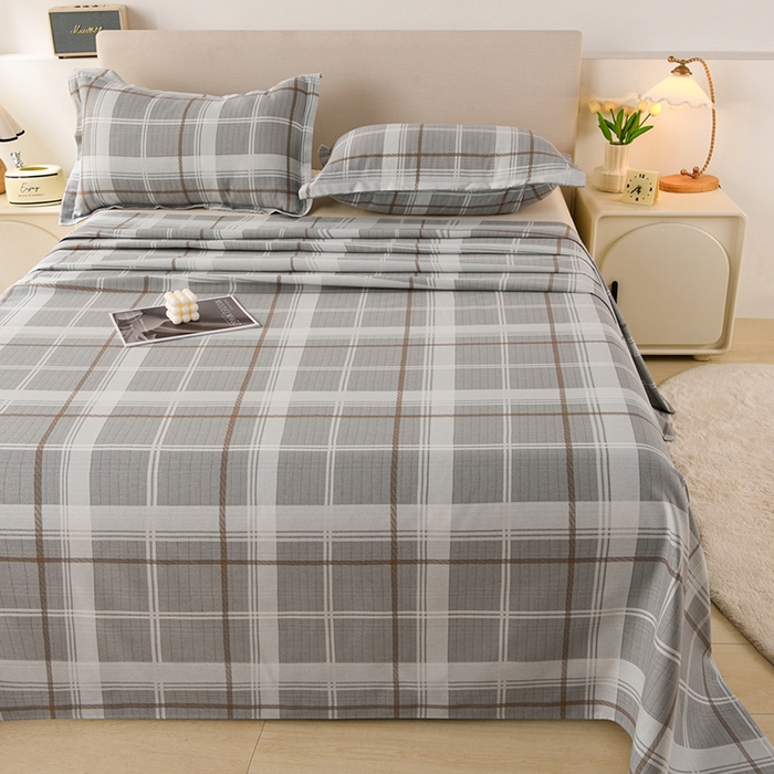 91家纺网 家纺一手货源 找家纺 润淳家居 2025新款老粗布三件套及单品 卡布兰格 灰