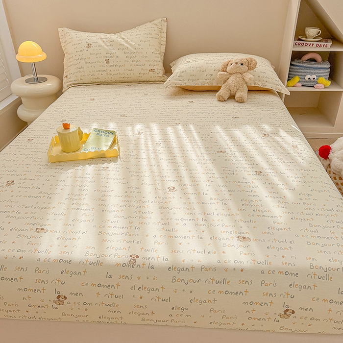 91家纺网 家纺一手货源 找家纺 2025新款12868全棉套件单品系列二单床笠 旺仔派