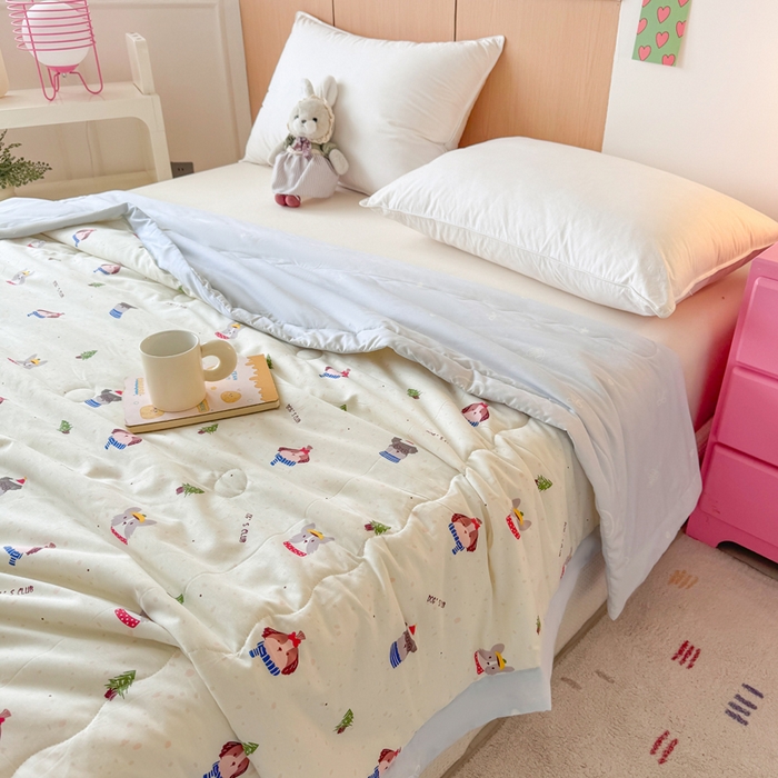 91家纺网 家纺一手货源 找家纺 宜梦家居【需要买家秀请联系老板】 2025新款双面纯棉夏被夏凉被系列 艺术熊熊