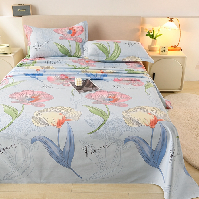 91家纺网 家纺一手货源 找家纺 润淳家居 2025新款老粗布三件套及单品 花伊曼 蓝