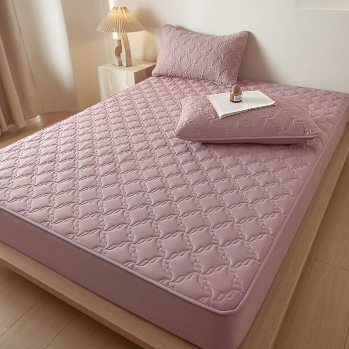 91家纺网 家纺一手货源 找家纺 雪云美2025新款全棉夹棉床笠13372斜纹A类纯棉床罩可定制尺寸-风车款 风车-幸福棕红