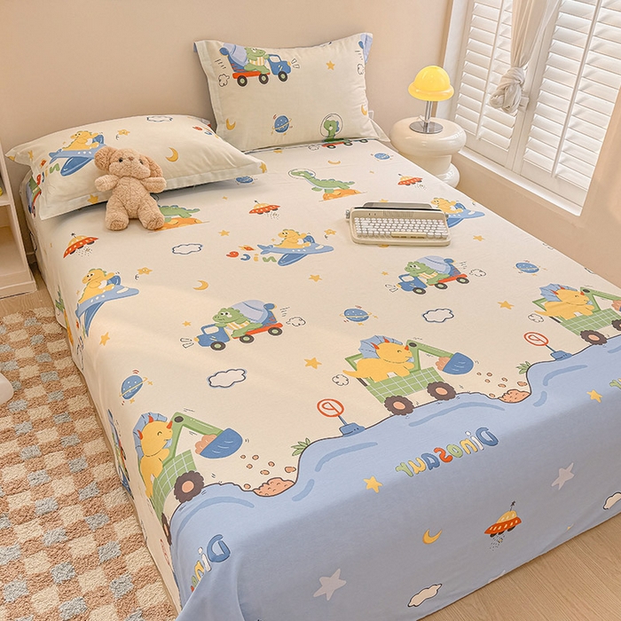 91家纺网 家纺一手货源 找家纺 绵庭家纺 2025新款12868全棉套件单品系列二单床单 太空旅行