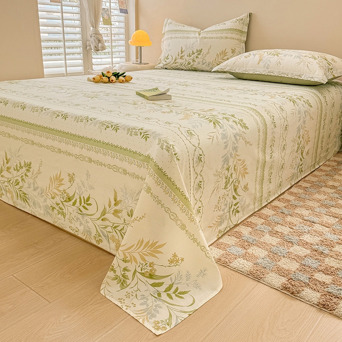 91家纺网 家纺一手货源 找家纺 绵庭家纺 2025新款12868全棉套件单品系列二单床单 沐雅清风