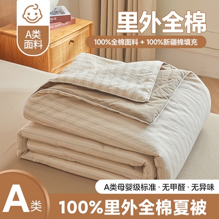 91家纺网 家纺一手货源 找家纺 金喜2025 全棉夏被四件套新疆棉花被全棉床单床笠春秋被-棉花被四件套系列 乐事米