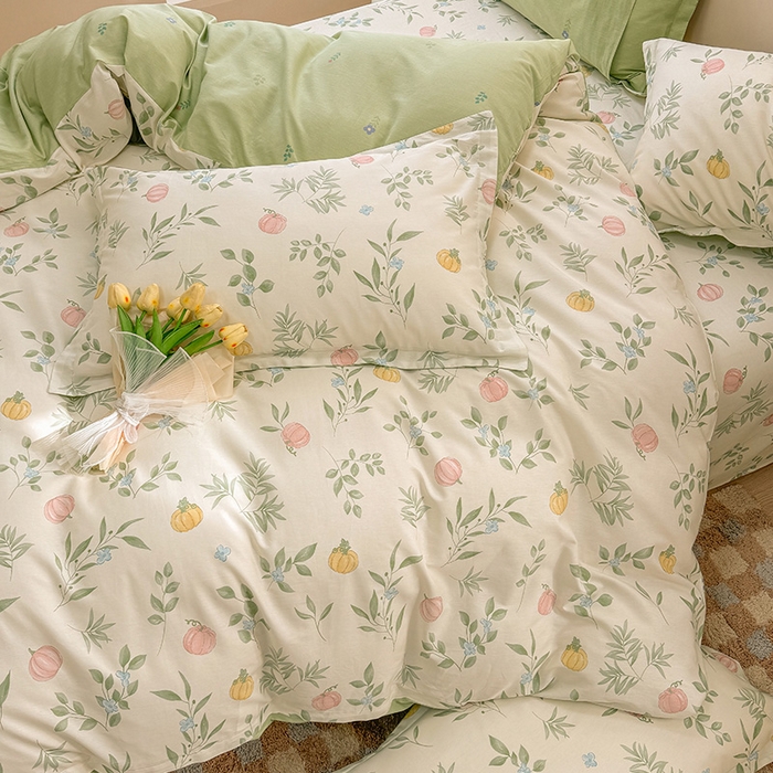 91家纺网 家纺一手货源 找家纺 绵庭家纺 2025新款12868全棉套件单品系列二四件套 轻婉花语