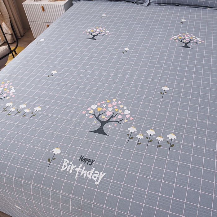 91家纺网 家纺一手货源 找家纺 润淳家居 2025新款老粗布三件套及单品 快乐树 灰