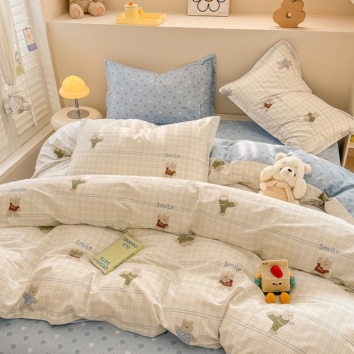 91家纺网 家纺一手货源 找家纺 绵庭家纺 2025新款12868全棉套件单品系列二四件套 比利熊