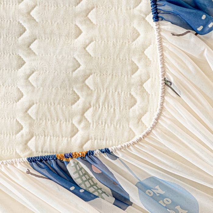 91家纺网 家纺一手货源 找家纺 富馨莱 2025新款A类凉感丝空气纤维凉席床笠款 可爱小像