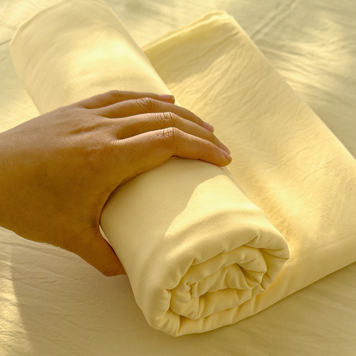 91家纺网 家纺一手货源 找家纺 曼谷家纺 2025新款软糯毛巾绣水洗棉床单床笠枕套纯色床单床笠枕套单品 水洗-芝士