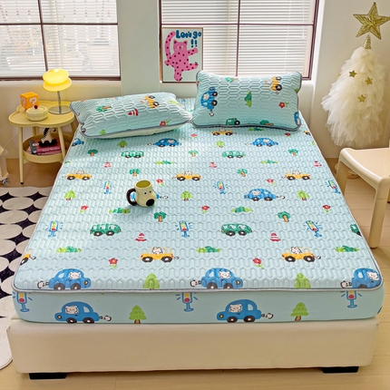 富馨莱 2025新款A类凉感丝空气纤维凉席床笠款 小汽车