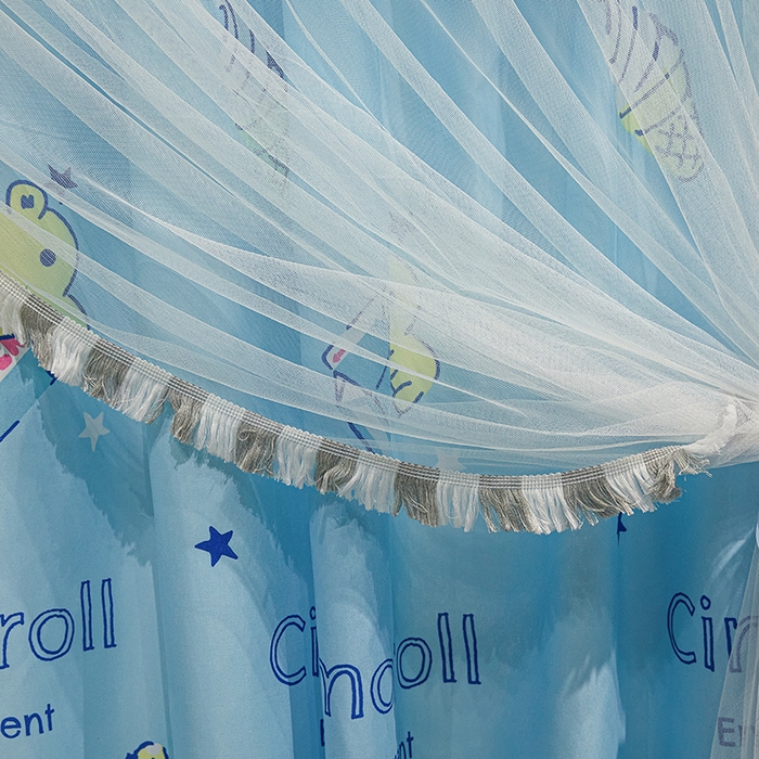 91家纺网 家纺一手货源 找家纺 锦逸家居 2025新款四季款三开门落地床幔蚊帐 幻城-玉桂狗