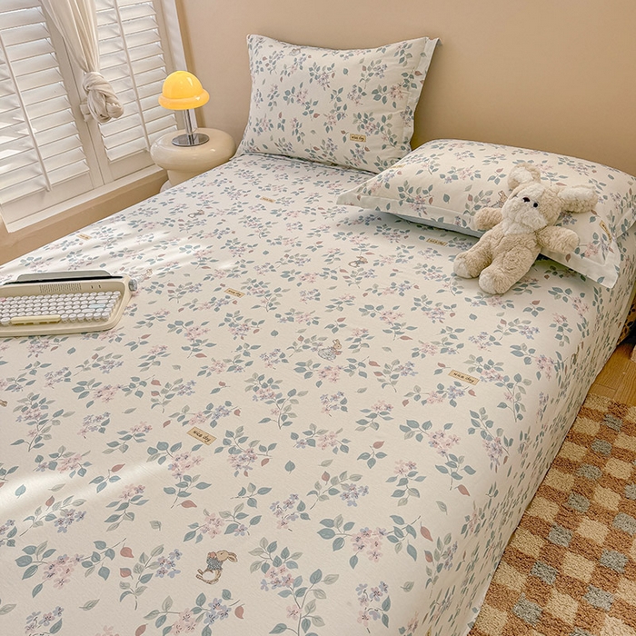 91家纺网 家纺一手货源 找家纺 绵庭家纺 2025新款12868全棉套件单品系列二单床单 温暖思绪