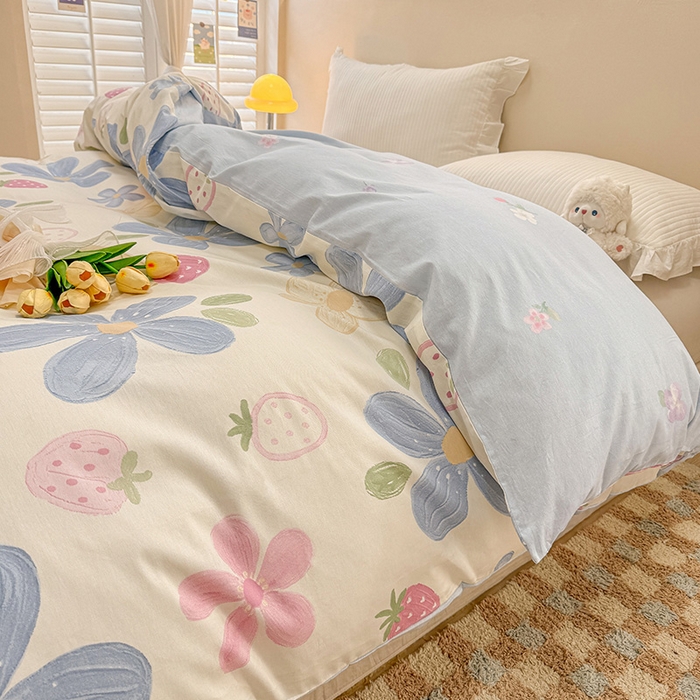 91家纺网 家纺一手货源 找家纺 绵庭家纺 2025新款12868全棉套件单品系列二单被套 伊恋花韵