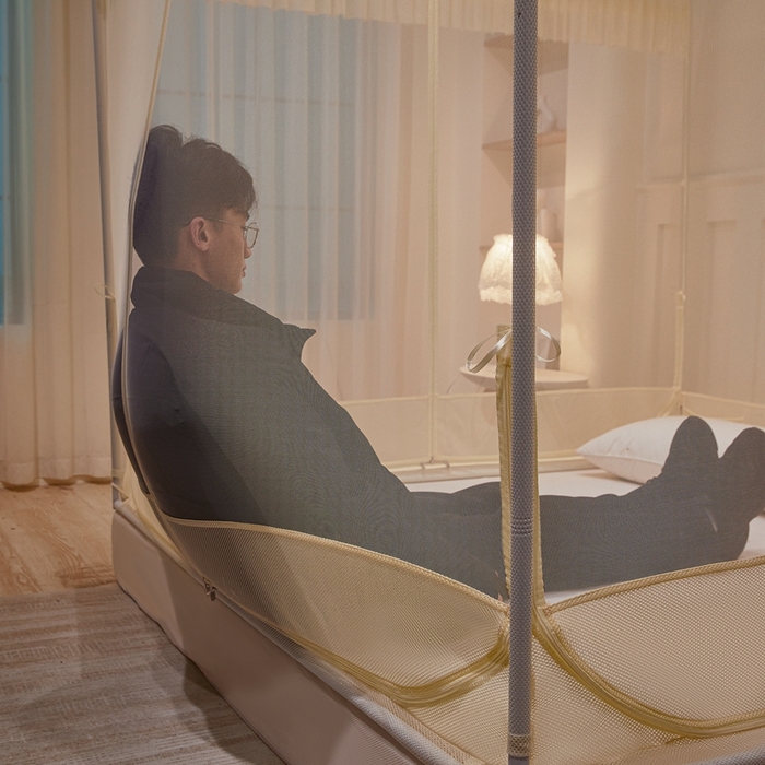 91家纺网 家纺一手货源 找家纺 （总）梦尔佳蚊帐 2025新款双层花边床笠式三开门蚊帐-858怜香惜玉系列