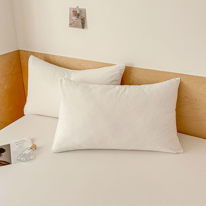 91家纺网 家纺一手货源 找家纺 晓时候 2025新款100%全棉色织水洗棉床笠全棉床笠纯棉床笠 本白