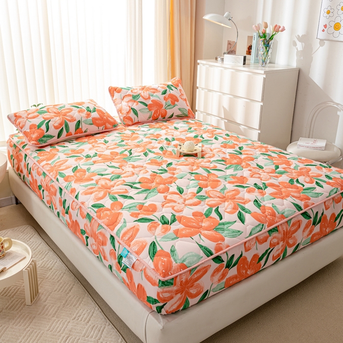 91家纺网 家纺一手货源 找家纺 云玲时尚 2025新款三防磨毛防水夹棉单人枕套 繁花似锦