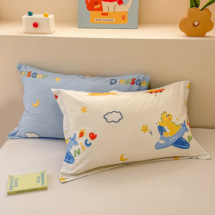 91家纺网 家纺一手货源 找家纺 绵庭家纺 2025新款12868全棉套件单品系列二单枕套 太空旅行