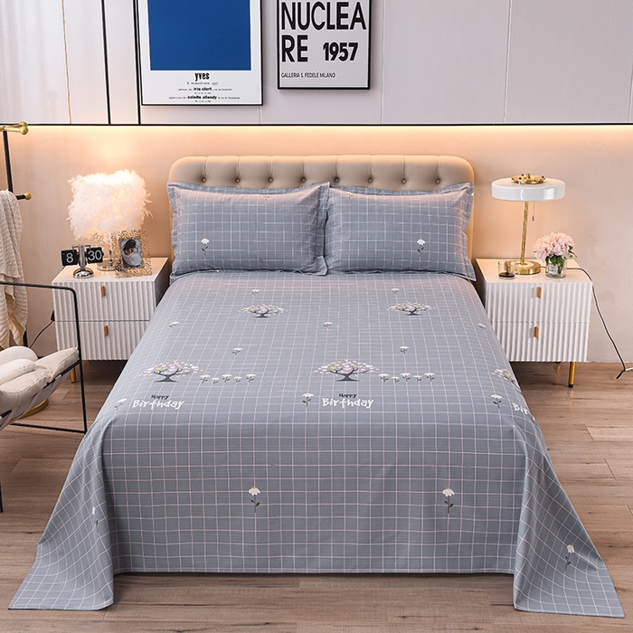 91家纺网 家纺一手货源 找家纺 润淳家居 2025新款老粗布三件套及单品 快乐树 灰